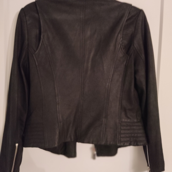 MICHAEL Michael Kors Black Leather Jacket with Silver Accents - Picture 3 of 3